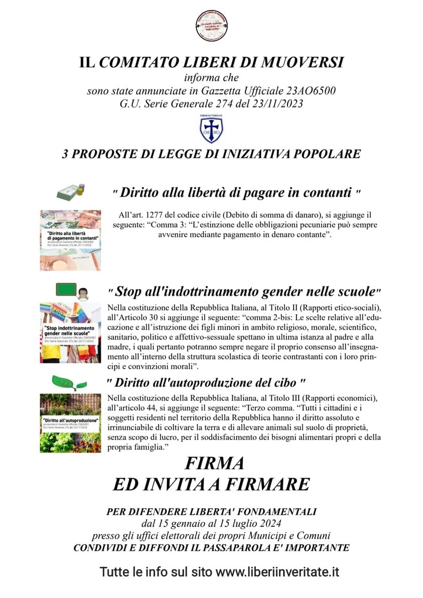 3 PROPOSTE DI LEGGE